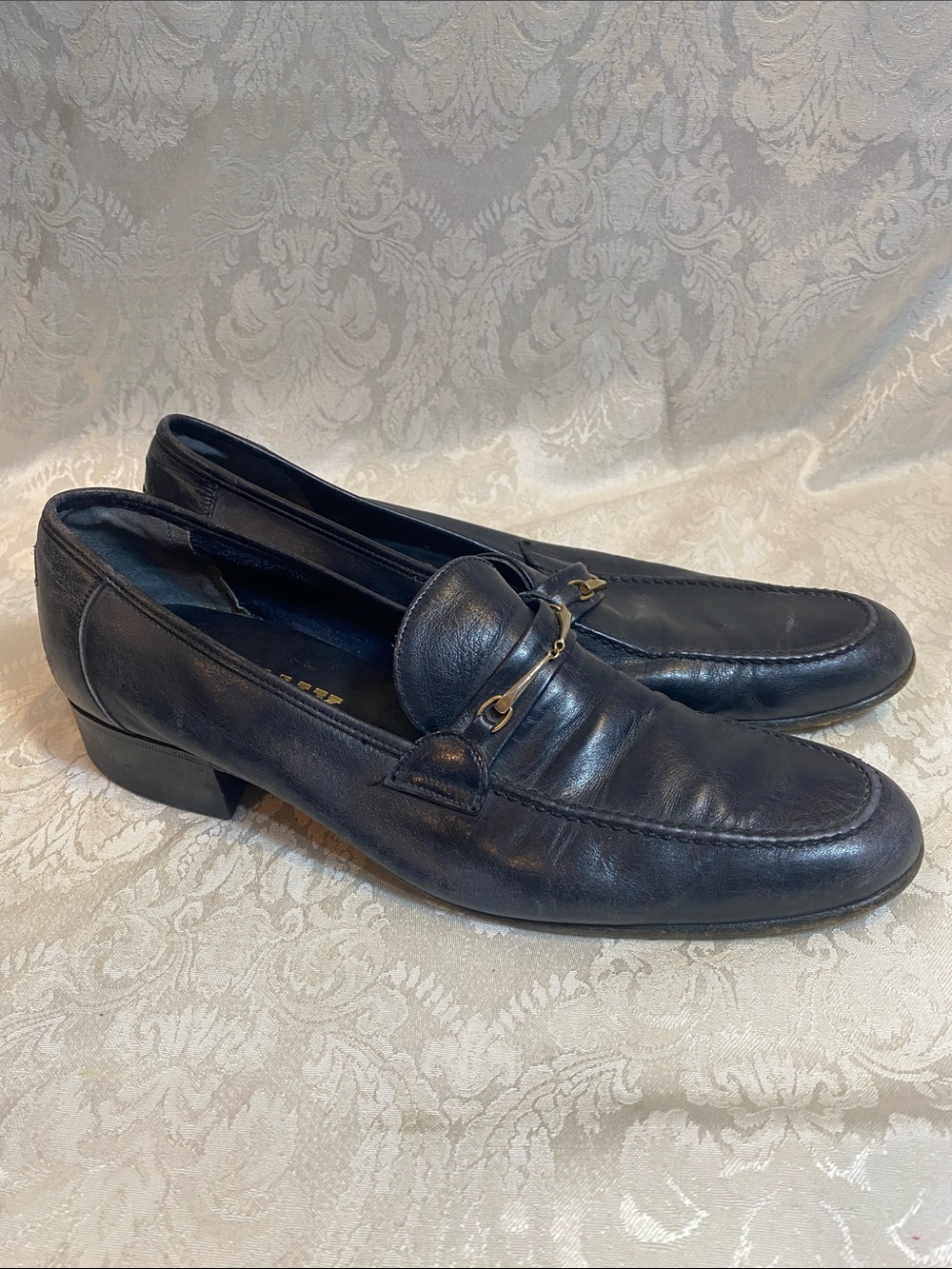 Vintage Bally Black Leather Men’s Bit Loafers